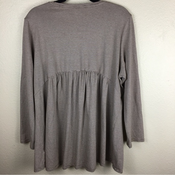 PureJill Striped Shirred Back Long Sleeve Tunic Top Size XL - Picture 4 of 9